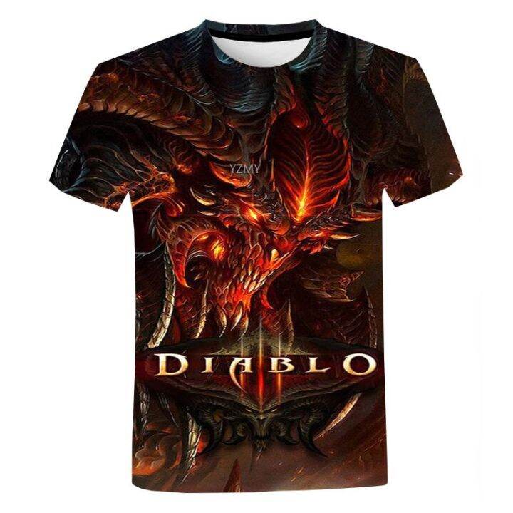 ผู้ชายผู้หญิง-diablo-3d-พิมพ์-t-เสื้อแฟชั่นฤดูร้อน-harajuku-streetwear-เสื้อลำลองแขนสั้น