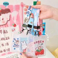 GDRGHJN เคสใส่บัตร Sampul Kartu รถบัสแบบมีสายคล้องคอลายการ์ตูนแบบพกพาบัตรธนบัตรบัตรเครดิตรับประทานอาหารสายห้อยซองใส่บัตรบัตรประจำตัว