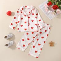 1-6Y Set Baby Print Sleepwear Sleeve Buttons Pants Children Homewear Nightwear