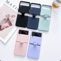 สำหรับ Samsung Galaxy Z Flip 4 3เคสเรียบง่ายสุดหรูฝาหลังแหวนซิลิโคนของเหลวพับได้หัวเข็มขัดป้องกันการกระแทก SiChuanZhiChengMao
