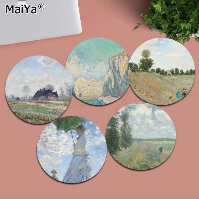 ﹍ MaiYa Your Own Mats Claude Monet Art Customized laptop Gaming round mouse pad gaming Mousepad Rug For PC Laptop Notebook