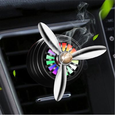 【DT】  hotCar Smell Mini LED Air Freshener Auto Alloy Conditionin Outlet Clip  resh Fragrance Aromatherapy Atmosphere Light