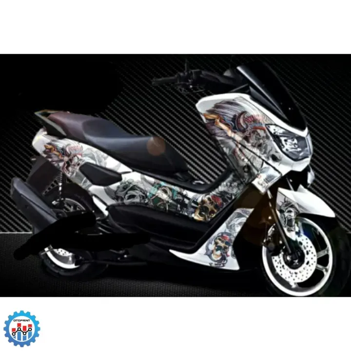 STIKER MOTOR MODIFIKASI sticker decal nmax variasi gambar/ putih