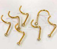 20G (0.8 MM) Stainless Steel Fancy Nose Pin Hook 6 Pieces and แหวนจมูกแฟนซี สแตนเลส 20G (0.8 mm) 6 ชิ้น