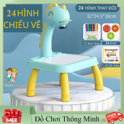 Đồ chơi trẻ em bàn vẽ thông minh có đèn chiếu sáng 24 hình có nhạc