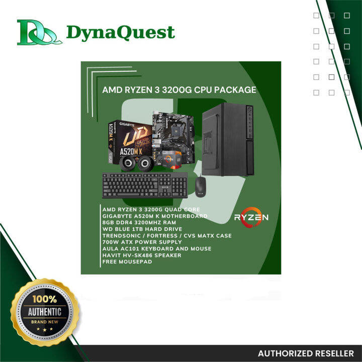 AMD Ryzen 3 3200G Vega 8 Graphics 4 Core 8GB | 1TB | kb | mouse | spkr ...