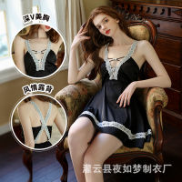 Night Dream Sexy Lace See-Through Sexy Seduction Braces Nightdress Womens Homewear Suit Delivery 1444