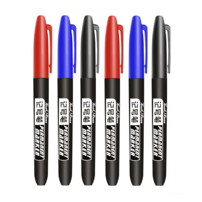 3 ชิ้น/เซ็ตถาวร MARKER ปากกากันน้ำหมึก Fine Point สีดำสีฟ้าสีแดงน้ำมันหมึก 1.5 มม.รอบ Toe Fine สี MARKER ปากกา-Yrrey