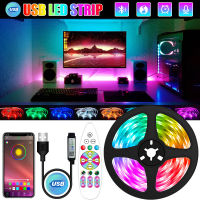 WIFI 5050 RGB บลูทูธไฟ Led แถบ1เมตร-30เมตร5โวลต์ USB Led S TRIP ทีวีแสงไฟตกแต่งห้อง Led เทปไดโอดริบบิ้นที่มีความยืดหยุ่น