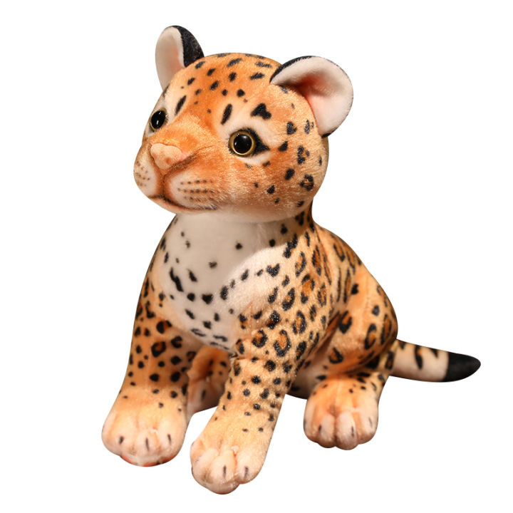 เหมือนจริงเสือเสือดาวของเล่นตุ๊กตานุ่มสัตว์ป่าจำลองตุ๊กตาสำหรับเด็กเด็กของขวัญวันเกิดตกแต่งบ้าน