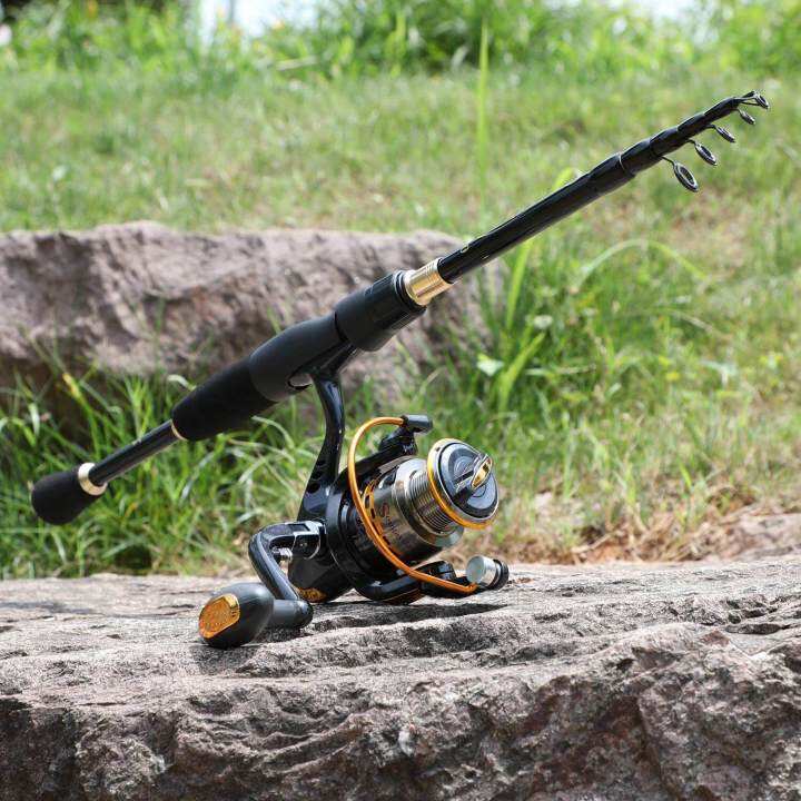 retcmall-1-8-2-4m-telescopic-fishing-rod-set-ultralight-weight-rod-with13-1bb-spinning-reel-น้ำเค็มน้ำจืด-reel-tackle