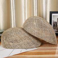 【Hot Sale】 straw breathable hand-woven hollow sunshade peaked cap outdoor stereotyped forward hat sea