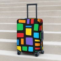 Colorful Bricks Geometric Pattern A-Line Dress Suitcase Cover Elastic Travel Protection Luggage Accesories Flight