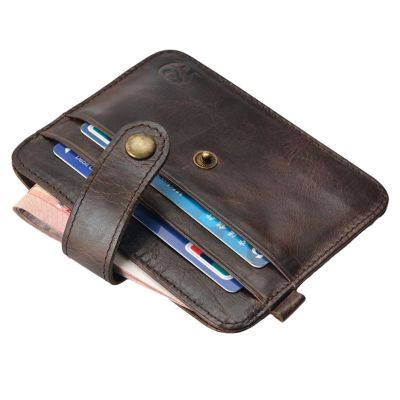 【CW】◙  Cowhide Leather Credit Card Holder Men Wallets Small Coin Purse Bank ID Cardholder