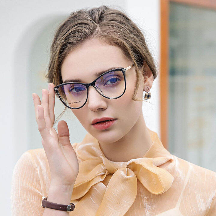 Tr90 Optical Frame Computer Anti Blue Glasses Cats Eye Fashion Woman Replaceable Lenses Lazada Ph 5125