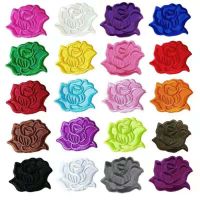 1 Pcs Self-adhesive White Rose Flower Applique Embroidered Badge Patches For T-shirt Clothes Sewing Bags DIY Dress Application Haberdashery