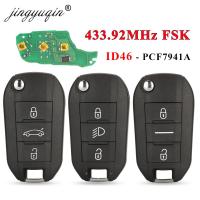 Jingyuqin 433.92Mhz ID46-Pcf7941 Car Remote Key 2/3 Buttons Fob For Peugeot 508 208 2008 301 308 5008 Citroen C-Elysee C4-Cactus