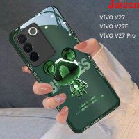 ใหม่เคสกระจกโทรศัพท์เคสสำหรับ VIVO V27E V27 V27โปรเคส Y36 V29ลายหมีไล่ระดับสีสุดหรูเคสกระจกเทมเปอร์เลนส์กล้องเคสห่อหุ้มฝาหลังกันกระแทก