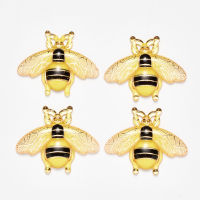 20pc Transparent Acrylic Pendants with Plated Bottom Bees Yellow 26.5x32.5x4mm Hole: 1mm