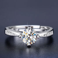 [COD] แหวน Moissanite ระดับไฮเอนด์ d แหวนเกล็ดหิมะกรงเล็บสีหัวใจผู้หญิงแหวนจำลองทองคำขาวเงินหนึ่งกะรัตขายร้อน