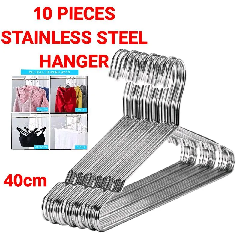 Metal Wire Hanger  Strong Silver Coat Clothes Steel Water Proof