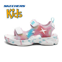 Skechers_ สเก็ตเชอร์ส รองเท้าแตะเด็กผู้หญิง Girls Rainbow Racer Summer Sky Sandals - 304678N-BLU Lights,