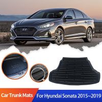 แผ่นรองท้ายรถสำหรับ Hyundai Sonata LF 2015 2016 2017 2018 2019แผ่นรองท้ายรถเบาะกันน้ำแผ่นรองเท้าในรถโกดังเก็บง่าย