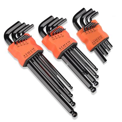 【CW】 9PCS Screwdriver Wrench Set Hexagon Flat Torx Star Spanner Hand Tools Double-End L Type