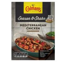 สินค้านำเข้า ♦ (x 2) Colmans Season &amp; Shake Mediterranean Chicken Family Seasoning Mix 33g โคลแมนส์ ซอสผงสำหรับทำไก่สไตล์เมดิเตอเรเนียน