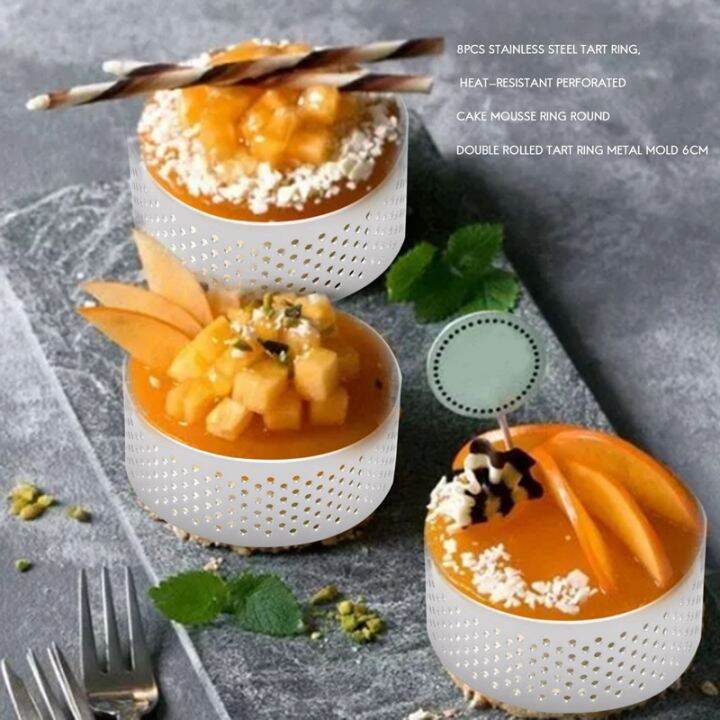 8pcs-stainless-steel-tart-ring-heat-resistant-perforated-cake-mousse-ring-round-double-rolled-tart-ring-metal-mold