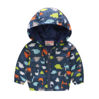 Boys Jackets Kids Clothes Children Hooded Zipper Windbreaker Baby Fashion Print Dinosaur Coat Infant Waterproof Hoodies for Girl