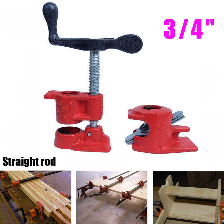 Quick Release Woodworking Vise 3/4 Pipe Clamp Woodworking Pipe Clamp Heavy Duty Wide Base Iron
