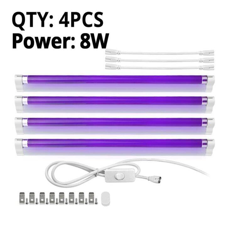 1-5ชิ้นแท่งไฟประดับ-t5แบล็กไลท์ฟ้า110v-220v-หลอดไฟอัลตราไวโอเลต6w-8w-uva-หลอดไฟตรวจจับเงินเรืองแสงสีม่วงตกแต่งเวทีระเบิด