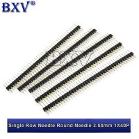 IGMOPNRQ Connector Round 40P Header Strip Male Header Single Row 40 Pin 2.54mm Pin Needle 1x40 Connector 40Pin Connector 5PCS WATTY Electronics