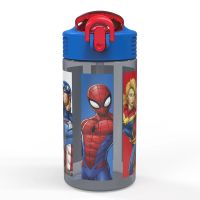 Zak Designs Marvel Comics 16 Ounce Reusable Plastic Water Bottle, The Avengers ลายยอดฮิต