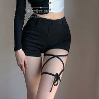 WOMENGAGA Elegant High Waist Thin Lace Up Bandage Straight Casual Denim Shorts Women Korean Women Sexy Hot Irregular Summer AP9A