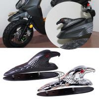 Motorcycle Eagle Head Decorative Car Logo Fender Ornament Red Lighted Eye Motorbike A Bike Aluminum Front Mudguard Emblems