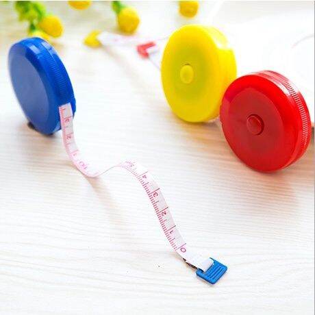 Pita ukur baju pakaian badan Mini Retractable Measuring Tape Ruler Soft ...