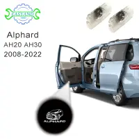 EASYAND 2Pcs LED Car Door LightสำหรับAlphard AH20 AH30โลโก้หลอดไฟภายในอาคารติดตั้งยินดีต้อนรับอุปกรณ์ตกแต่งรถของแท้