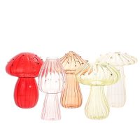 Nordic Mushroom Glass Aromatherapy Bottle Hydroponics Vase Creative Living Room Home Office Desktop Crafts Ornament Decoration