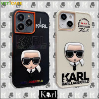 3D แฟชั่น Karl Head เคสโทรศัพท์สำหรับ Apple IPhone 13 12 11 Pro X XS Max XR 7 8 Plus Soft ซิลิโคน TPU Anti-Drop ป้องกันปกหลังโทรศัพท์มือถือกรณีสีดำสีขาว