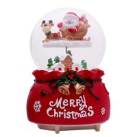 New Christmas Music Box Decorations Christmas Tree Old Man Crystal Ball Lanterns For Christmas Home Decor Creative Gift