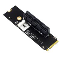 2X NGFF M.2 to PCI-E 4X Riser Card M2 M Key to PCIe X4 Adapter with LED Indicator SATA Power Riser for Mining