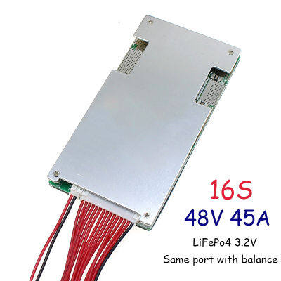 ที่แผ่นป้องกันแบตเตอรี่ LiFePo4 16S 48V เหล็กลิเทียมฟอสเฟต3.2V พร้อมรถจักรยานยนต์สามล้อปรับสมดุลสำหรับยานพาหนะไฟฟ้า