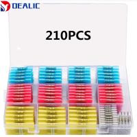 DEALIC 210PCS กันน้ำกันน้ำได้ ขั้วต่อปลายท่อหด เกรดทางทะเล 26-10 AWG ชุดขั้วต่อสายไฟ พร้อมกล่องเก็บของ ฉนวนกันความร้อน ก้นประกบกัน ยานยนต์สำหรับรถยนต์