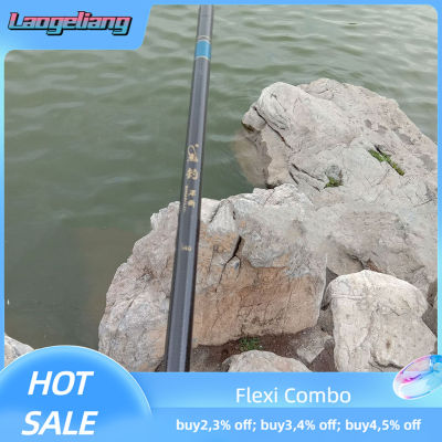 Laogeliang 2.7M-7.2m telescopic Fishing Rod high Carbon Portable Super Hard Stream Rod