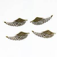 20pairs/lot free shipping cheap vintage bronze color iron craft metal decoration wing embellishment 70x24mm