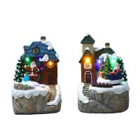 1 Piece Village Luminous Ornament Figurine Christmas Decorations Crafts Home Xmas Decor B