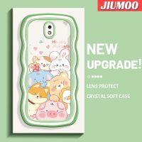 JIUMOO เคสปลอกสำหรับ Samsung J7โปร J7 2017 J7 2018การ์ตูนสัตว์มีความสุขลายคลื่นขอบเคสมือถือกันกระแทกแบบใสนิ่มเคสป้องกันซิลิกาเจลโปร่งใสลายกล้องถ่ายรูปเก๋ไก๋