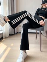 High-end Uniqlo Cycling Pants black bootcut pants womens spring and autumn outerwear shark pants high waist hip lifting tummy slimming barbie pants yoga flared pants